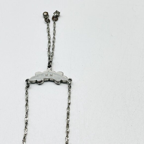 AVON Silver Tone Crystal Bracelet Anklet Signed Adjustable - Picture 6 of 12